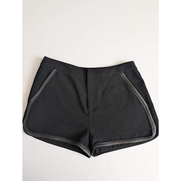 rag & bone Black Platini Leather Trim Mini Shorts - Size 4 Dressy Date Chic $325 - Picture 8 of 11
